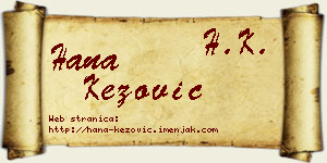 Hana Kezović vizit kartica
